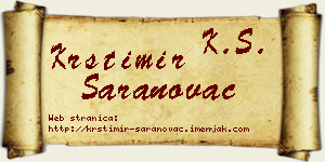 Krstimir Saranovac vizit kartica